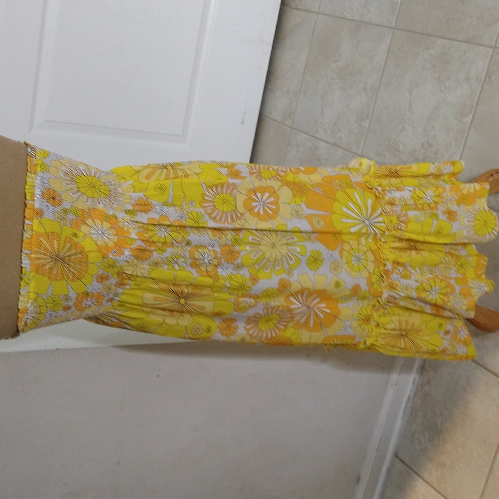 Julie Brown Hampton Floral Print Ruffle Hem Strapless Smocked Dress - Picture 4 of 7